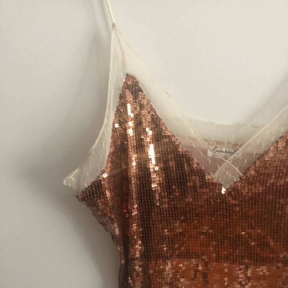 FREE PEOPLE intimately rose gold sequin top - Picture 4 of 4